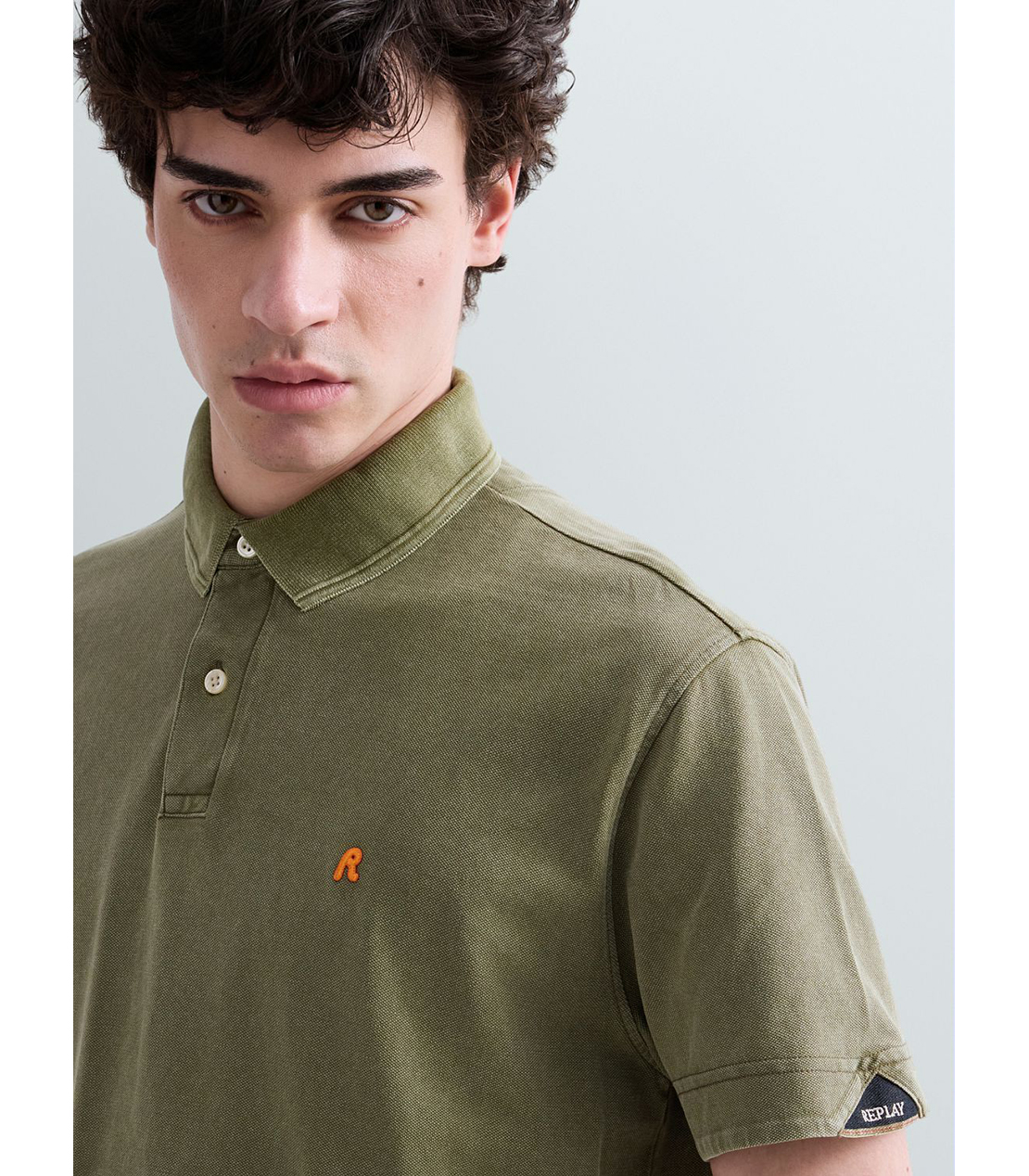 マーブルダイコットンピケポロシャツ 詳細画像 マッドグリーン 5